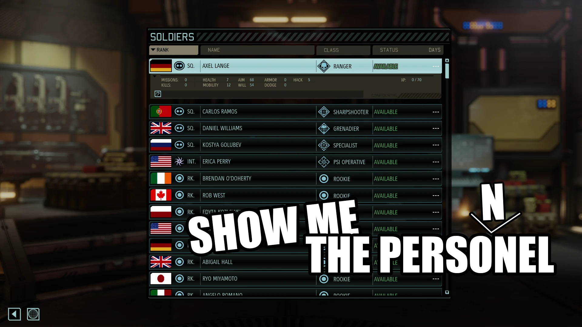 XCOM 2 "ShowMeThePersonnel"