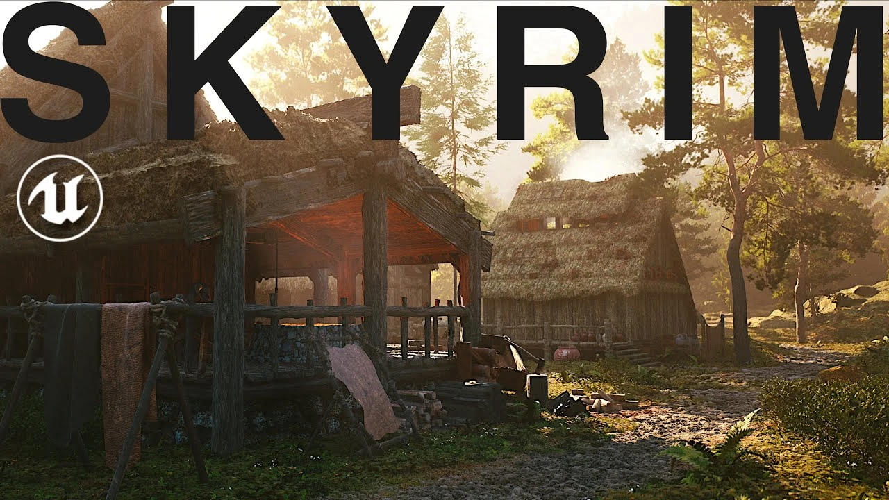 Ривервуд из Skyrim, воссозданный на Unreal Engine 5 с использованием технологий Lumen и Nanite