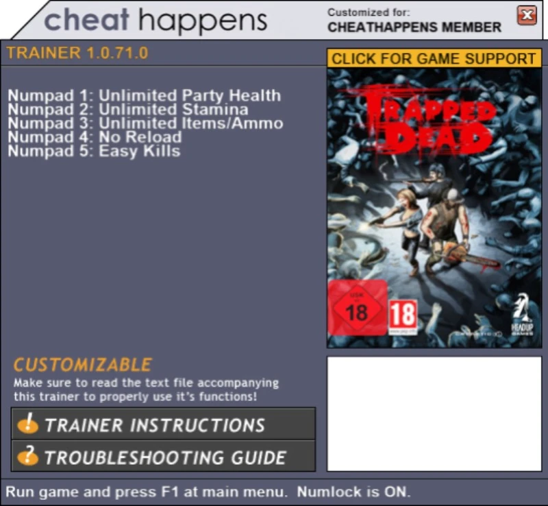 Trapped Dead "Трейнер +5" [1.0.71.0] {CheatHappens}