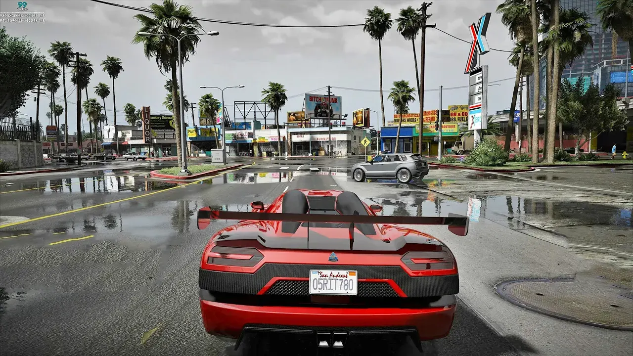 Невероятная детализация в GTA 5 с модом ультра-реалистичную графику
