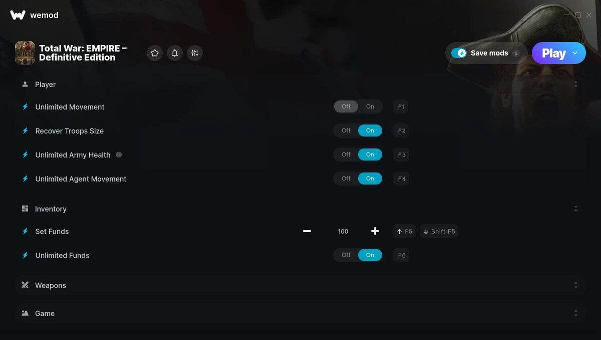 Empire: Total War "Трейнер +10" [UPD: 02.06.2025] {MrAntiFun / WeMod}