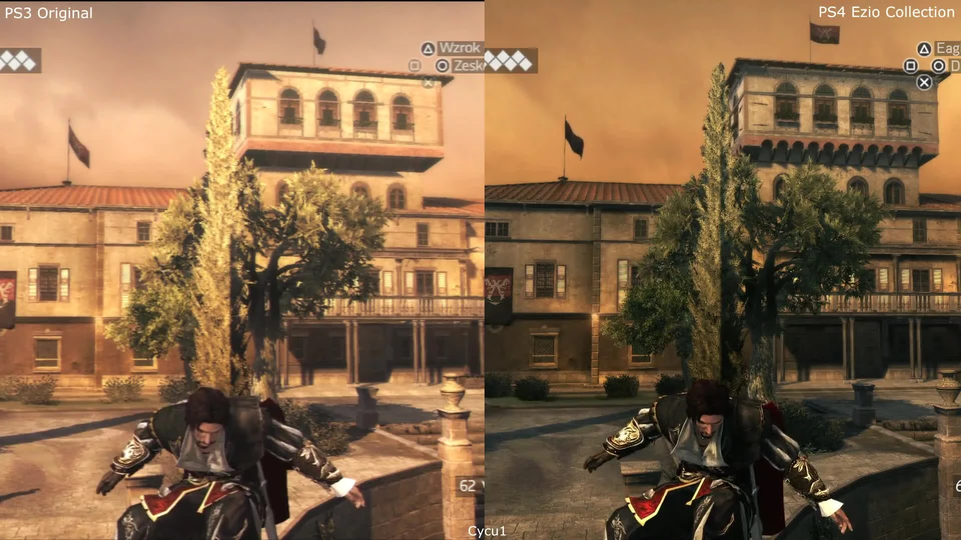 Сравнение графики Assassin's Creed Brotherhood The Ezio Collection PS4 vs PS3