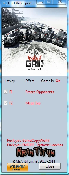 GRID ~ Autosport: Трейнер/Trainer (+2) [1.0] {MrAntiFun}
