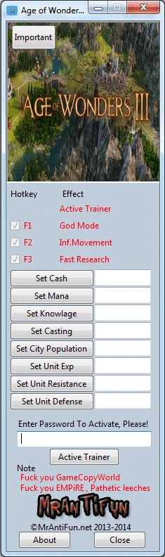 Age of Wonders 3: Трейнер/Trainer (+11) [1.0 / Build 10997] {MrAntiFun}