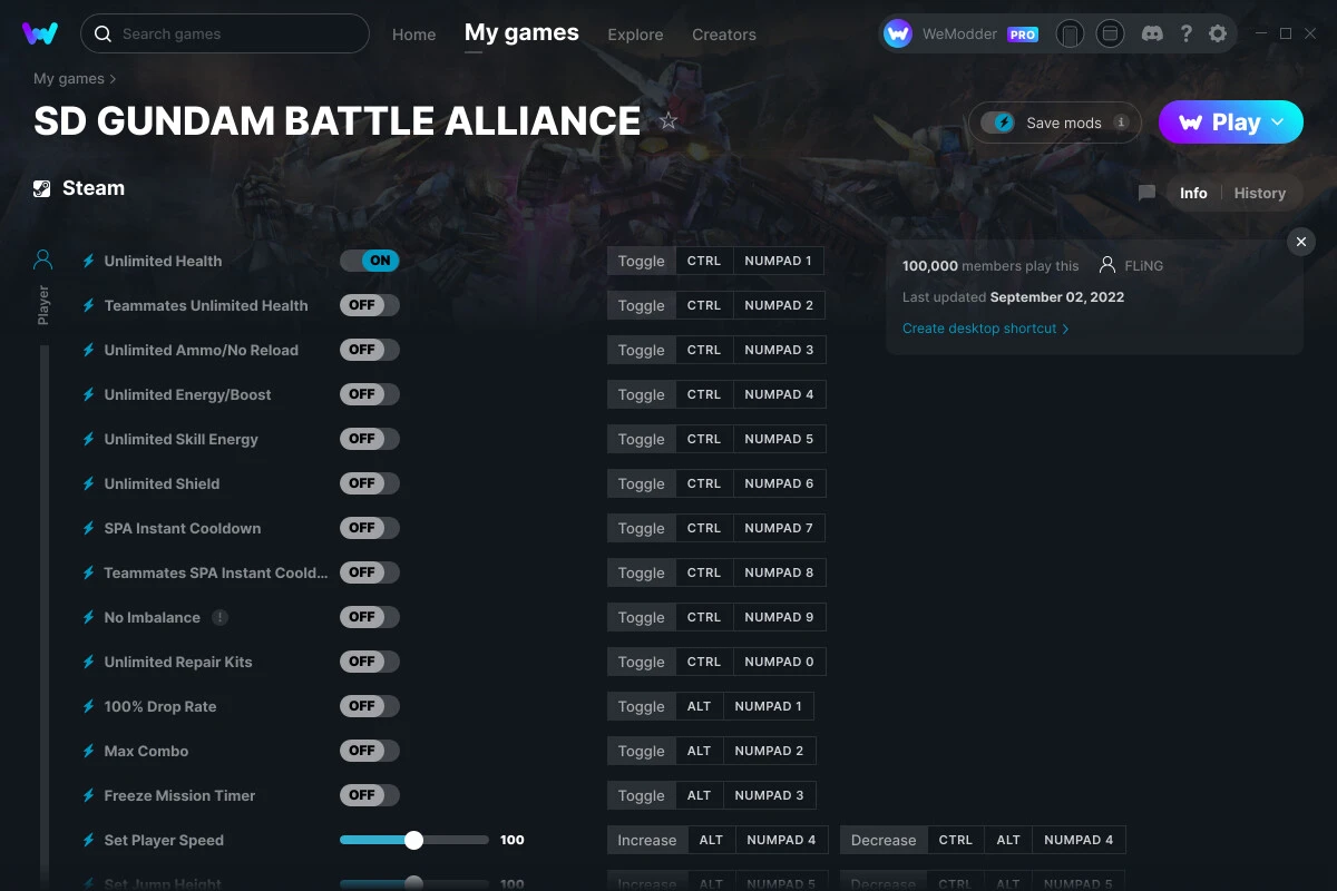 SD Gundam Battle Alliance "Трейнер +26" [UPD: 03.09.2022] {FLiNG / WeMod}