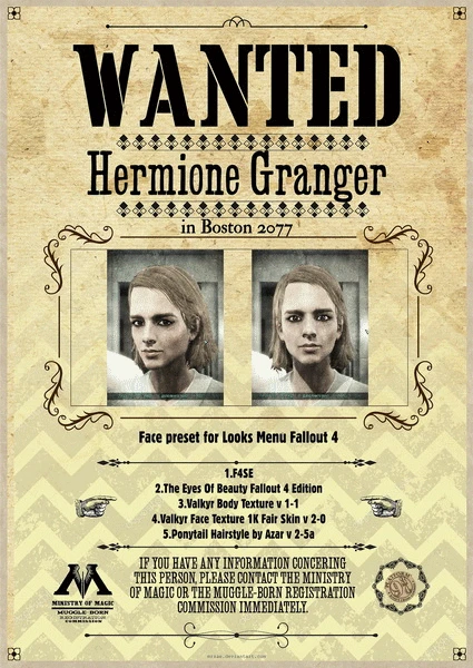 Fallout 4 "Гермиона в Бостоне 2077 / Hermione Granger in Boston 2077"