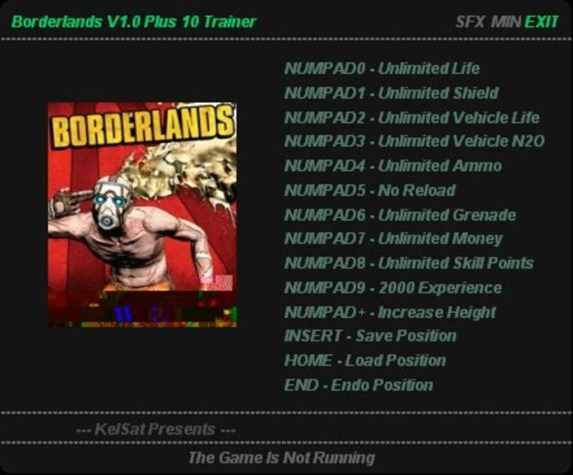 Borderlands: Трейнер (+10) [1.0] {KelSat}