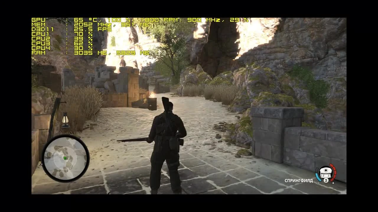 Тест Sniper Elite 4 запуск на слабом ПК (4 ядра, 4 ОЗУ, GeForce GTX 550 Ti 1 Гб)