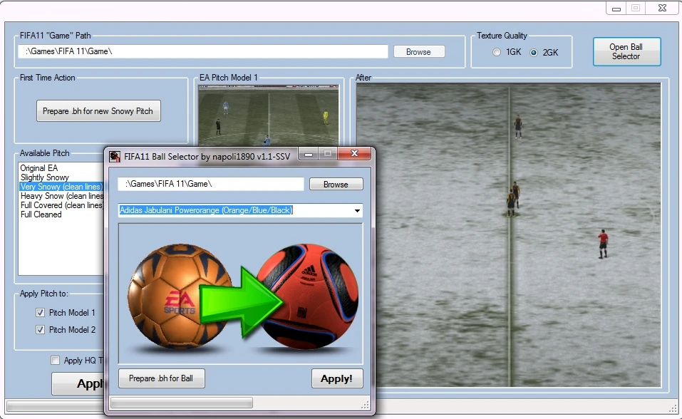 FIFA 11 "snow switcher ball selector"