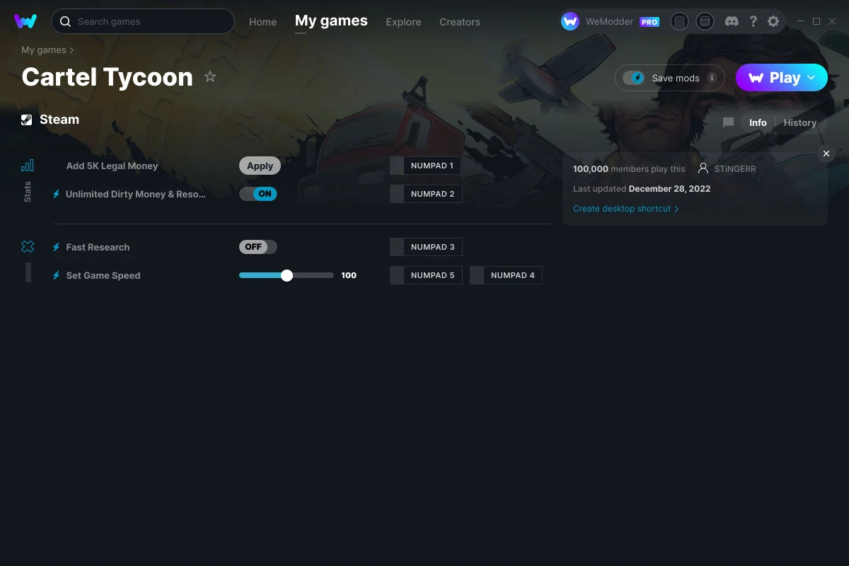 Cartel Tycoon "Трейнер +4" [UPD: 29.12.2022] {STiNGERR / WeMod}