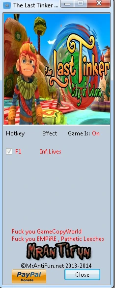 The Last Tinker City of Colors: Трейнер/Trainer (+1: Бессмертие / Immortality) [1.0] {MrAntiFun}