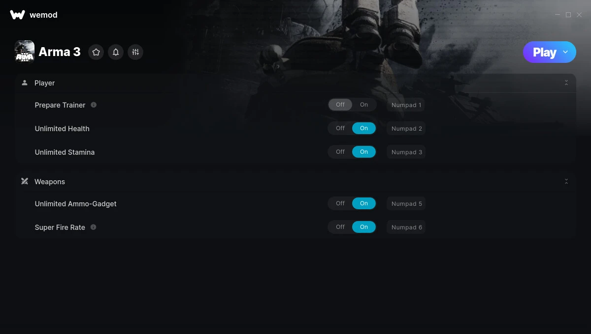 Arma 3 "Трейнер +6" [UPD: 01.06.2025] {STiNGERR / WeMod}