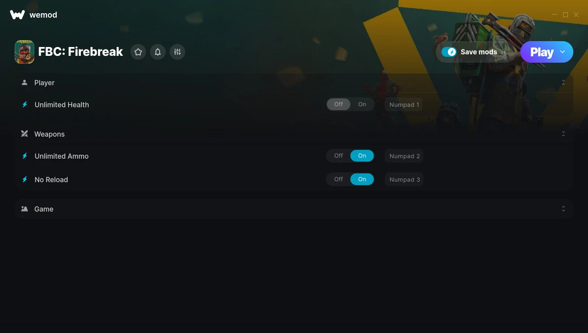 FBC: Firebreak "Трейнер +4 от WeMod: здоровье, скорость, патроны"