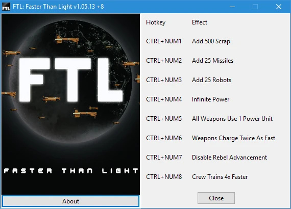 FTL: Faster Than Light: Трейнер/Trainer (+8) [1.05.13] {gir489}