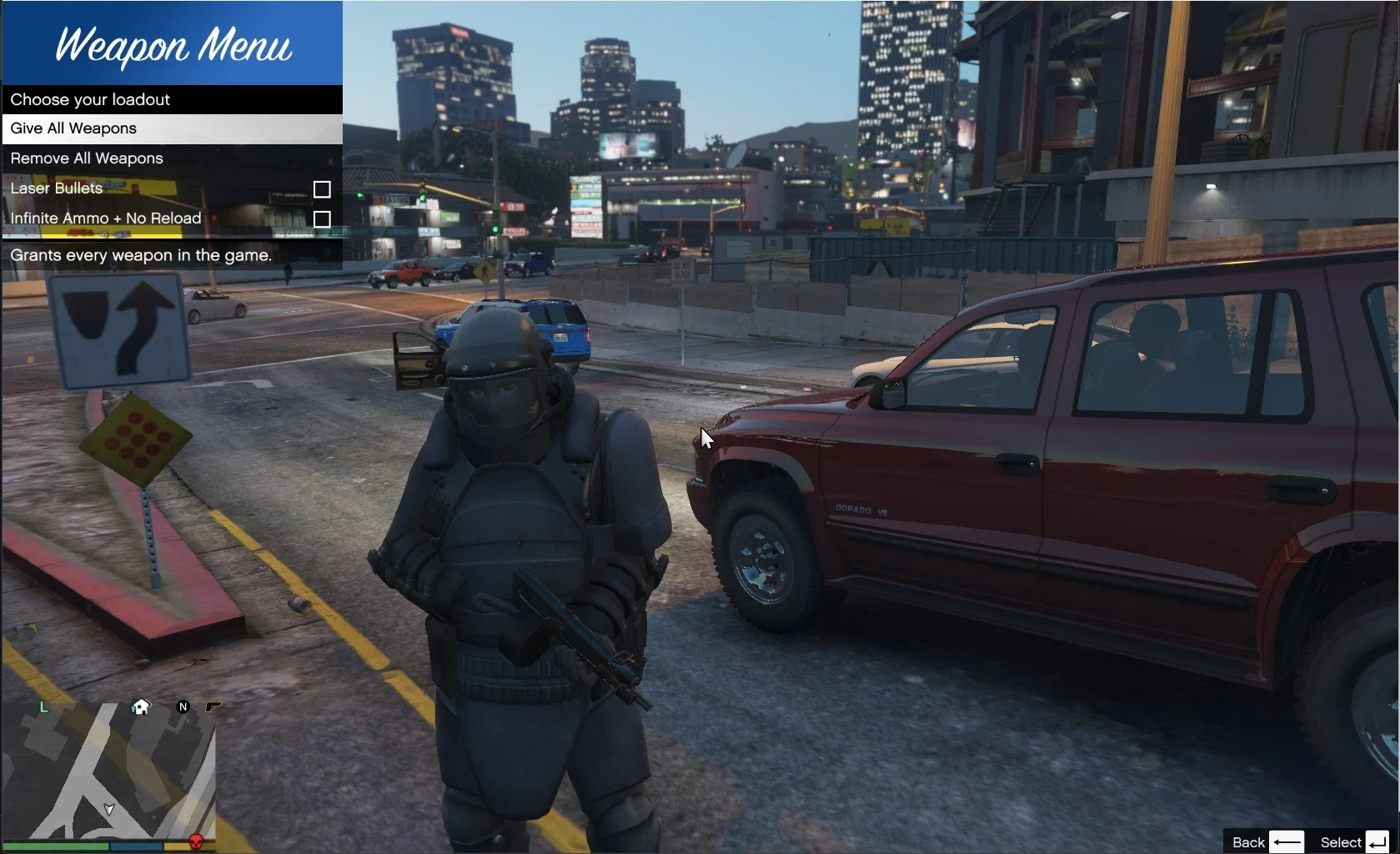 Grand Theft Auto 5 "Чит-Мод - Gun Menu / Оружие, патроны, лазерные боеприпасы, без перезарядки" [1.1] {Popjupiter43}