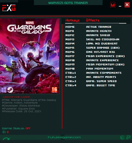 Marvel's Guardians of the Galaxy: Трейнер/Trainer (+14) [UPD:26.10.2021] {FutureX}
