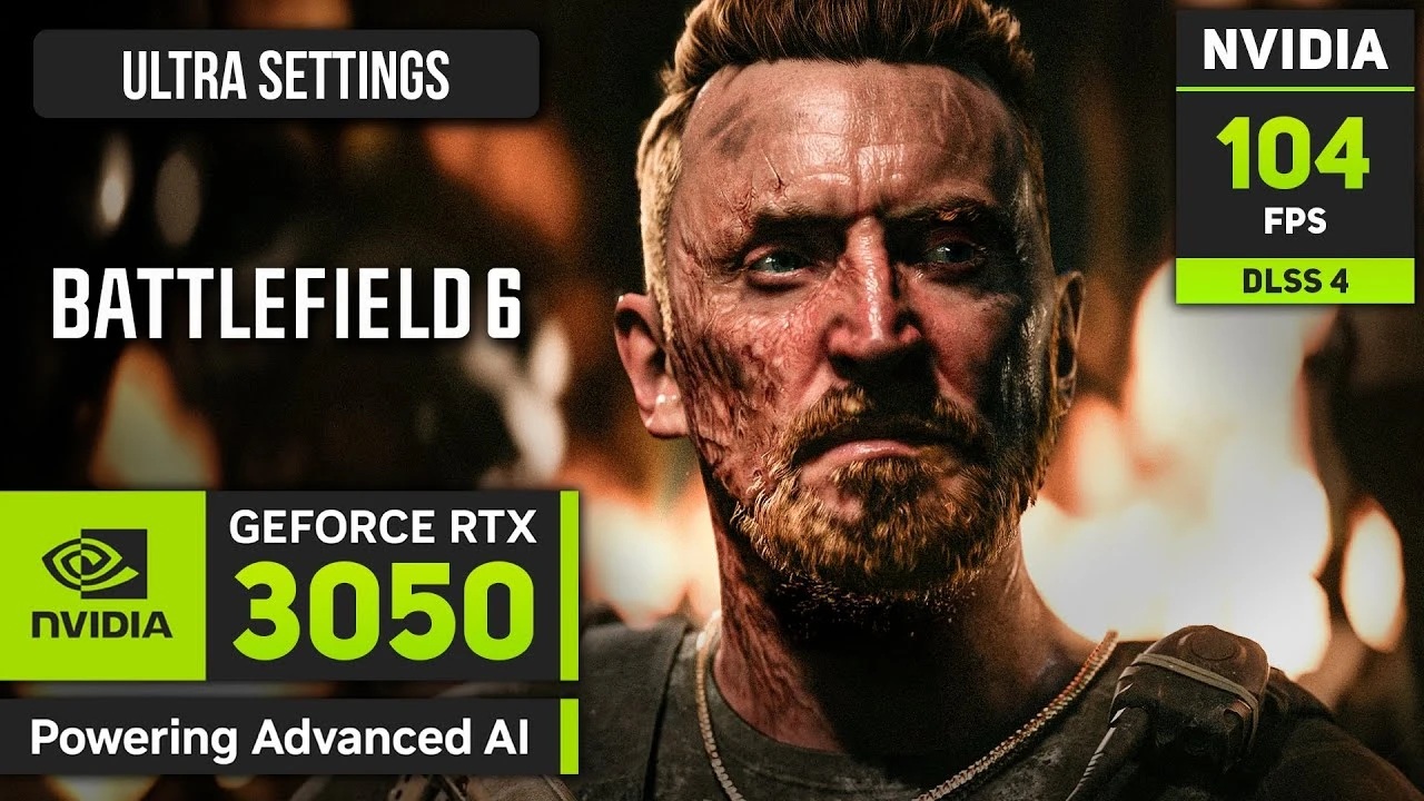 Сколько FPS показывает RTX 3050 в Battlefield 6