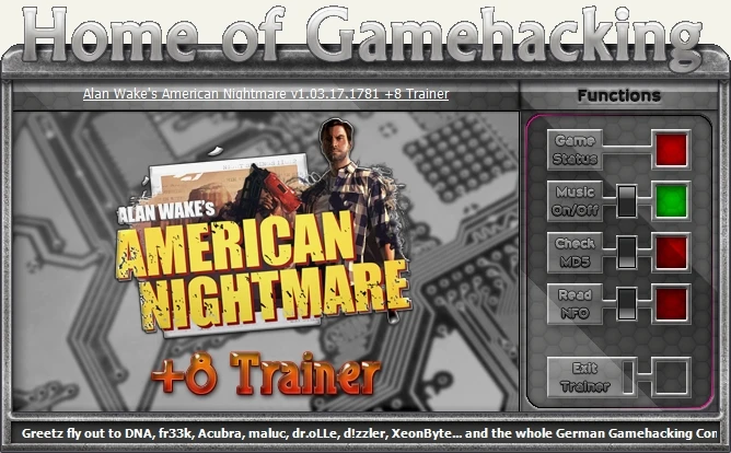 Alan Wake's - American Nightmare: Трейнер/Trainer (+8) [1.03.17.1781: Steam Version] {iNvIcTUs oRCuS / HoG}
