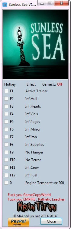 Sunless Sea: Трейнер/Trainer (+12) [1.0.0.1957] {MrAntiFun}