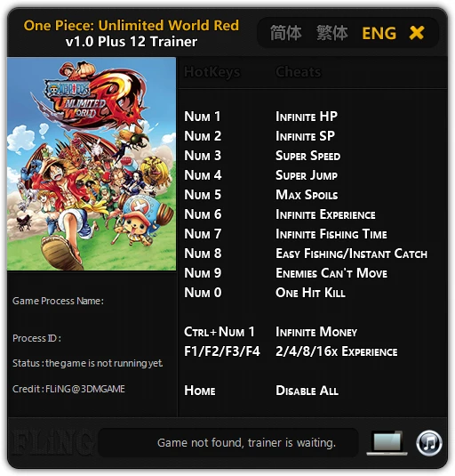 One Piece: Unlimited World Red: Трейнер/Trainer (+12) [1.0] {FLiNG}