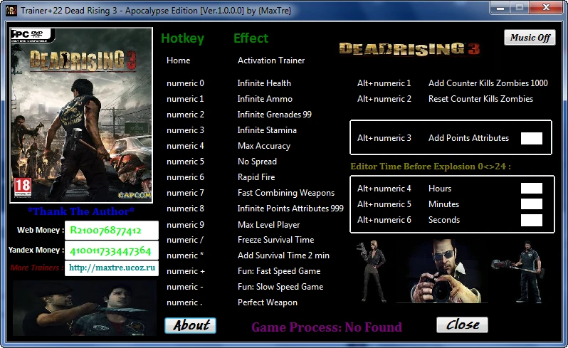 Dead Rising 3 - Apocalypse: Трейнер/Trainer (+22) [1.0.0.0] {MaxTre}