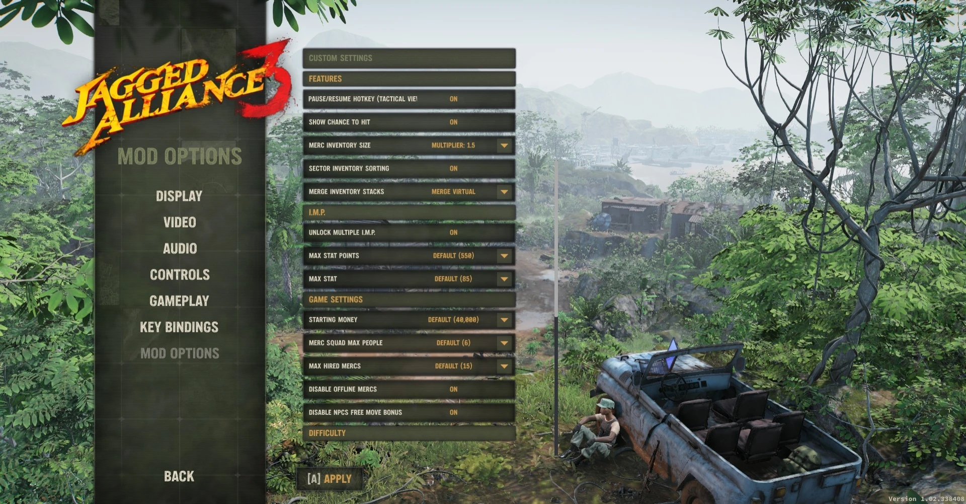 Jagged Alliance 3 "Кастомные настройки"