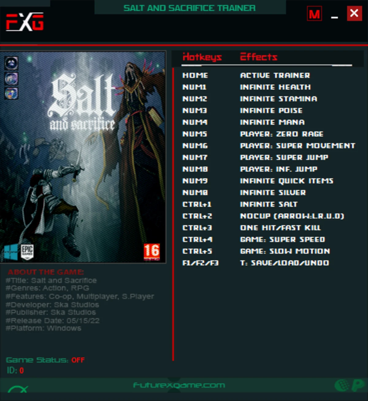 Salt and Sacrifice "Трейнер +16" [1.0 - 1.0.0.4] {FutureX}