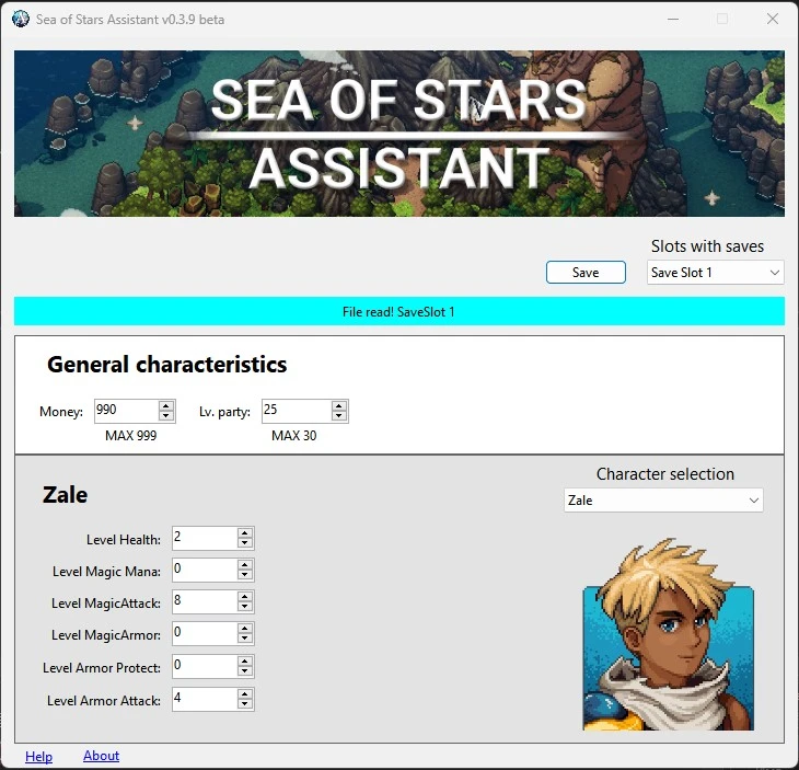 Sea of Stars "Редактор сохранений Sea of Stars Assistant" [v0.4.1beta]