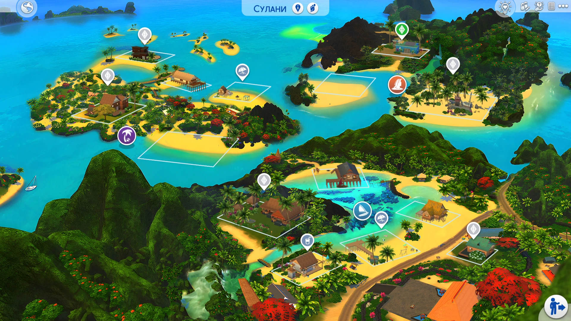 The Sims 4 "Красочная замена всех визуальных карт городов"