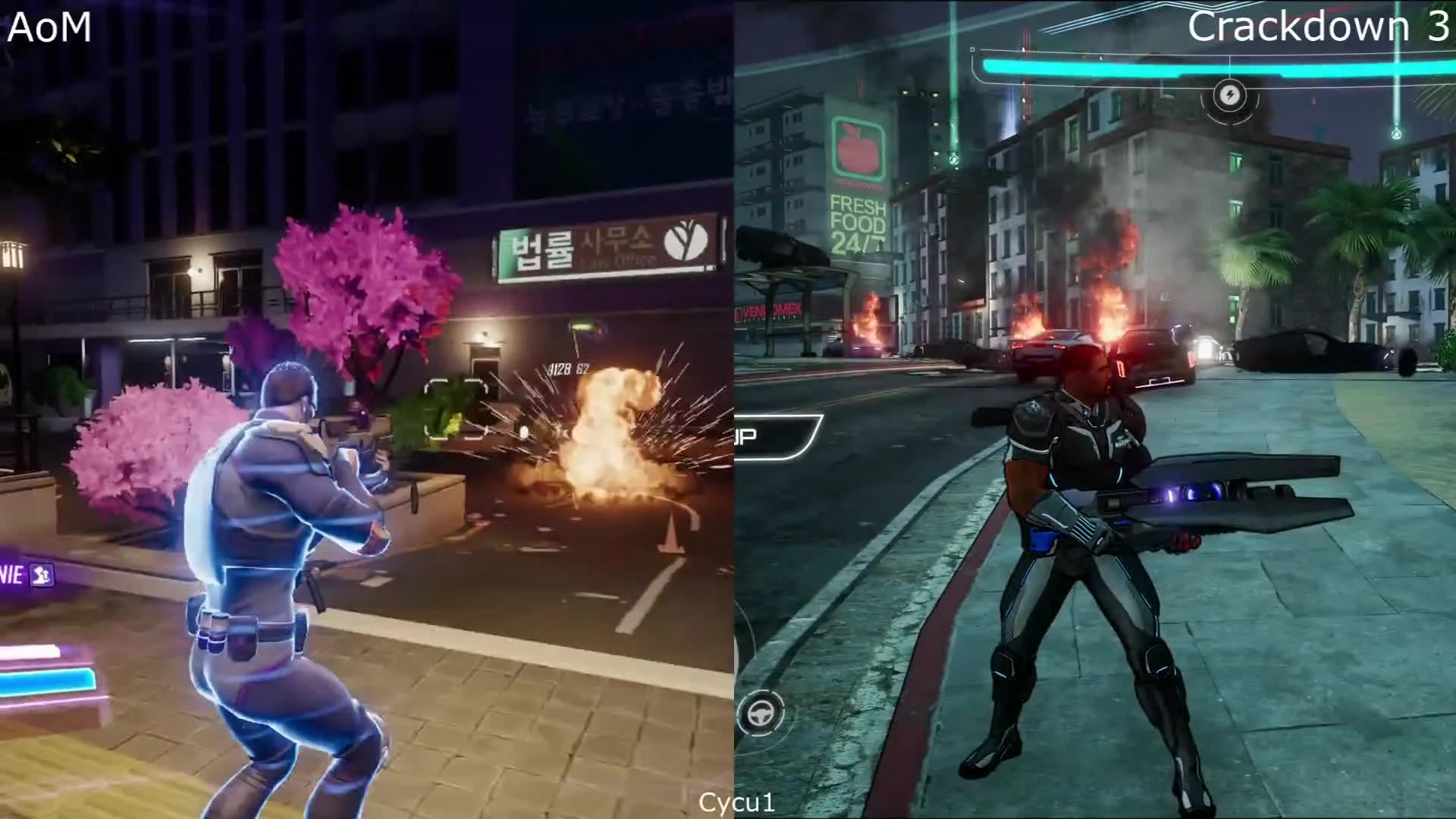 Agents of Mayhem vs Crackdown 3 Xbox One - Сравнение Геймплея (Cycu1)