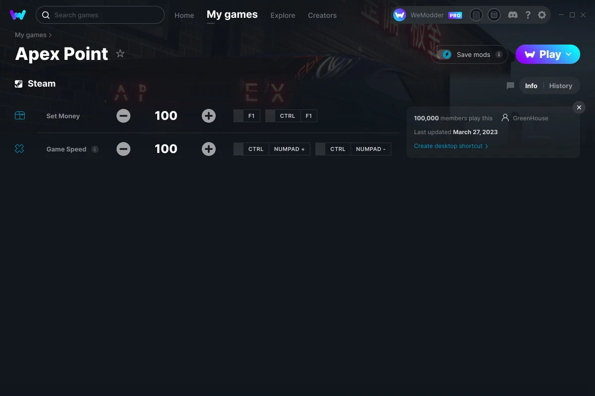 Apex Point "Трейнер +2" [UPD: 27.03.2023] {GreenHouse / WeMod}