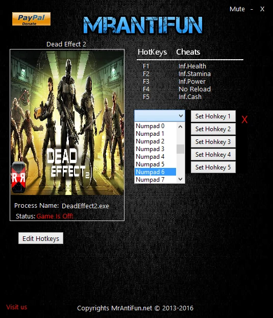 Dead Effect 2: Трейнер/Trainer (+8) [190401] {MrAntiFun}