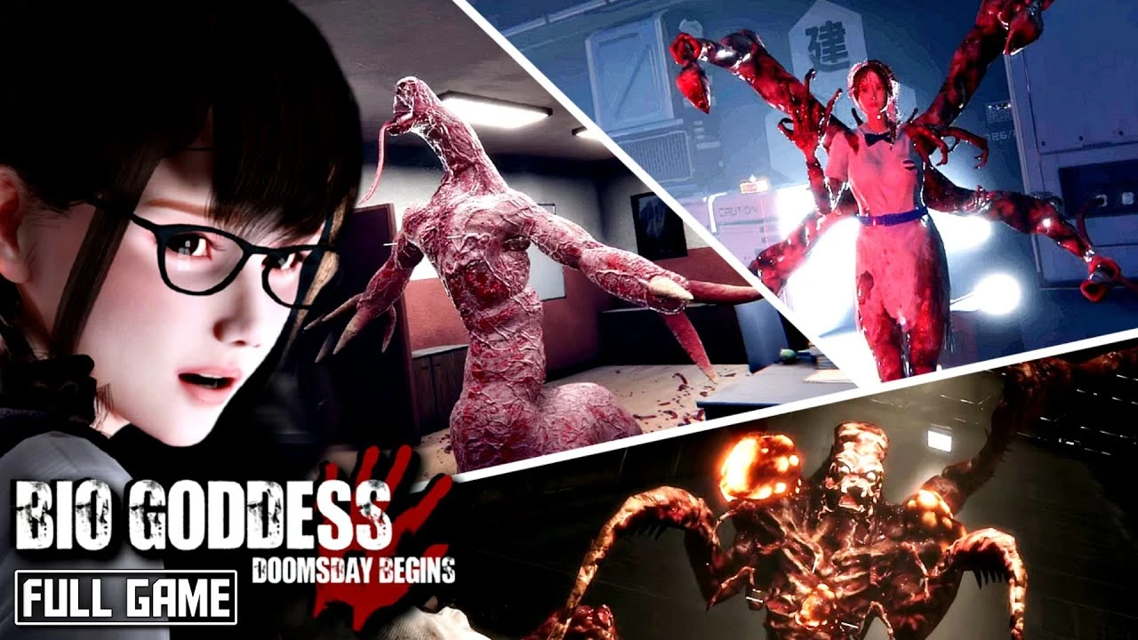Зомби и Школьница - полное прохождение экшена Bio Goddess: Doomsday Begins