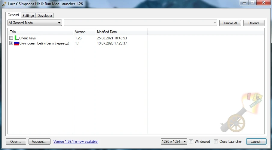 The Simpsons Hit & Run "Mod Launcher"
