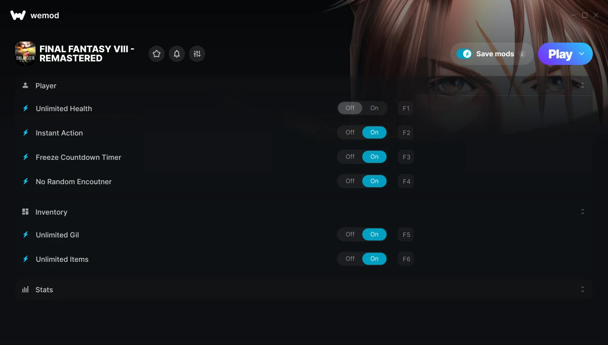 Final Fantasy 8 Remastered "Трейнер +7 от WeMod: Редактор игрока и инвентаря"