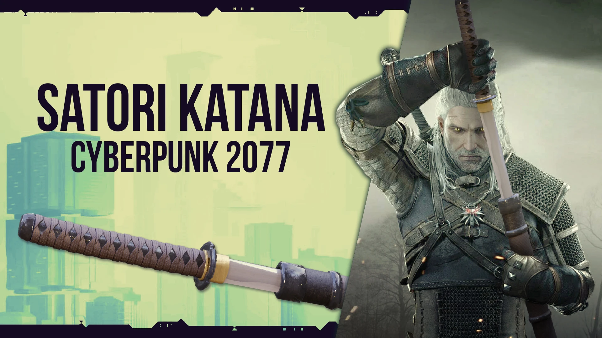 Witcher 3 "Новое оружие - катана Сатори из Cyberpunk 2077"