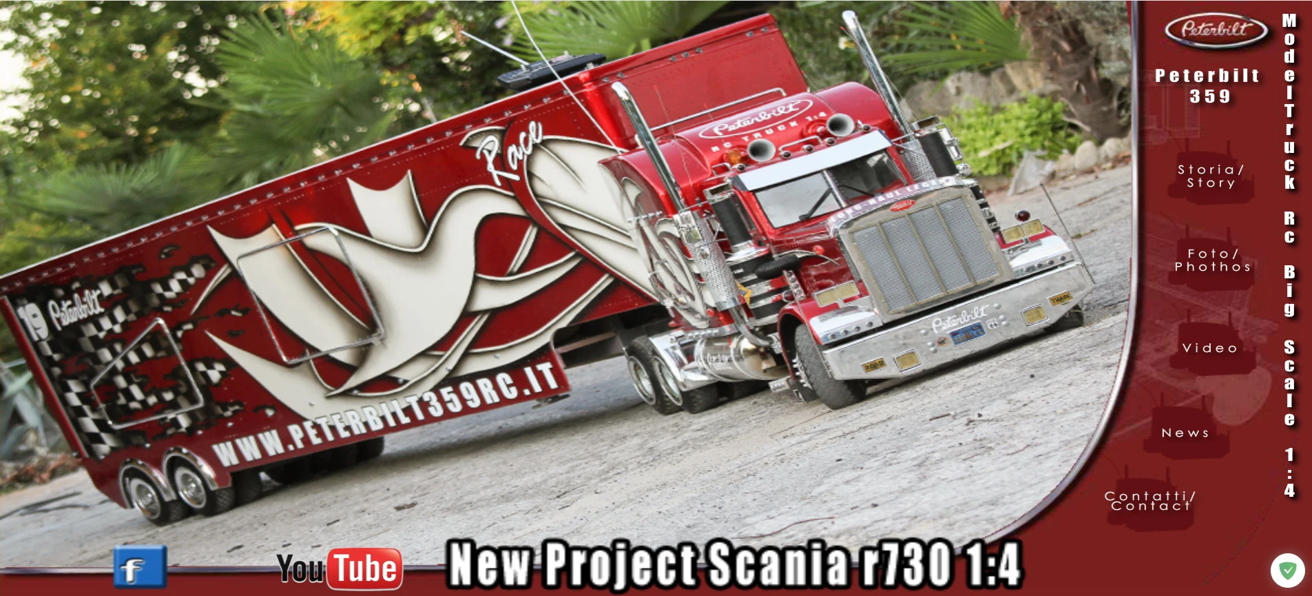 Уменьшенная копия модели Американского грузовика: Peterbilt 359 RC с Супер Аудио Трейлером