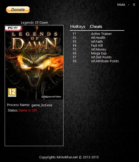 Legends Of Dawn: Трейнер/Trainer (+7) [1.50: 64Bit] {MrAntiFun}