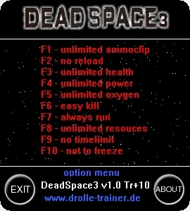Dead Space 3: Трейнер/Trainer (+10) [1.0] {dR.oLLe}