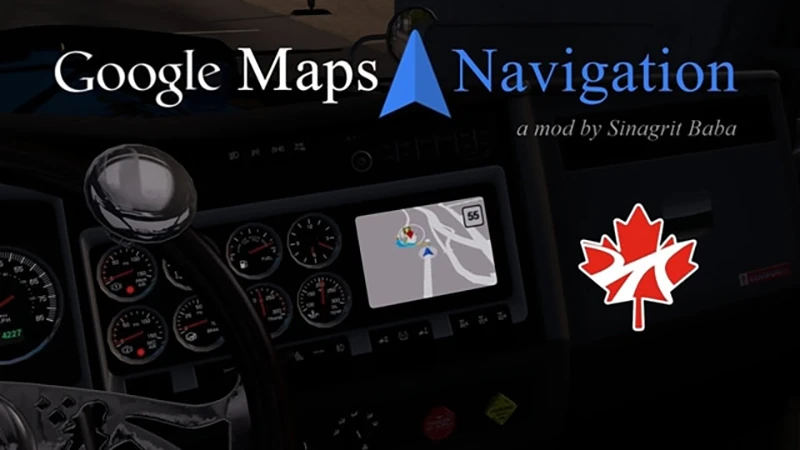 American Truck Simulator "Навигация по картам Google Maps для Promods Canada" [1.45]
