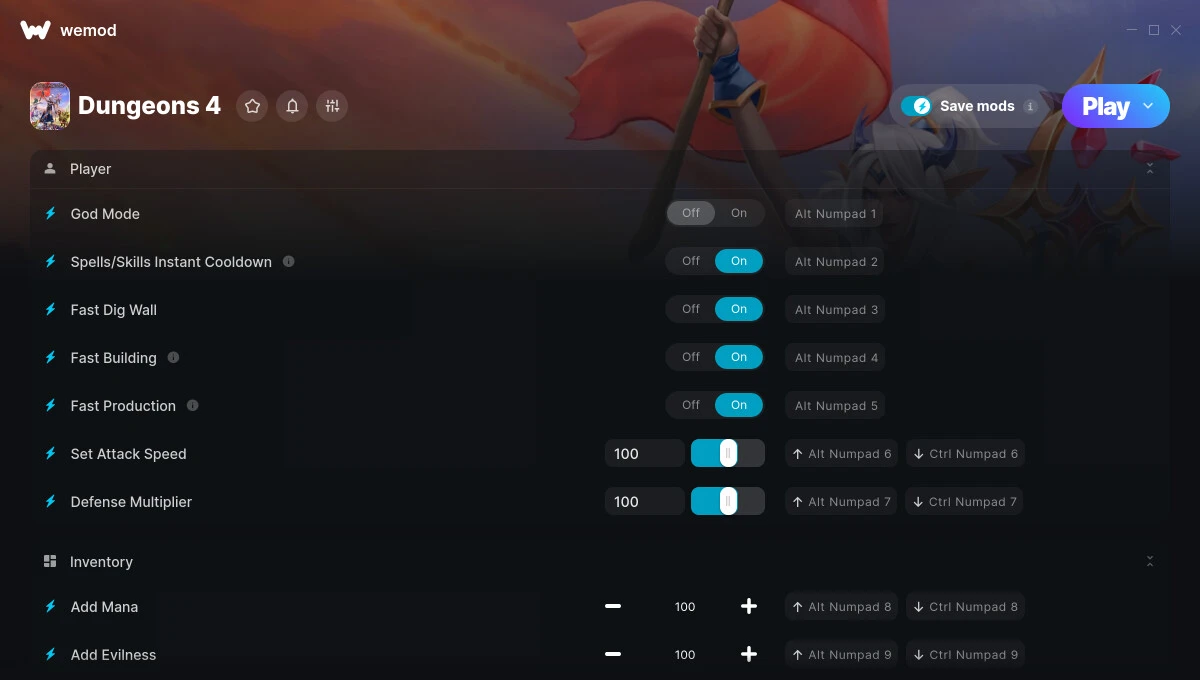 Dungeons 4 "Трейнер +16" [UPD: 10.10.2024] {FLiNG / WeMod}
