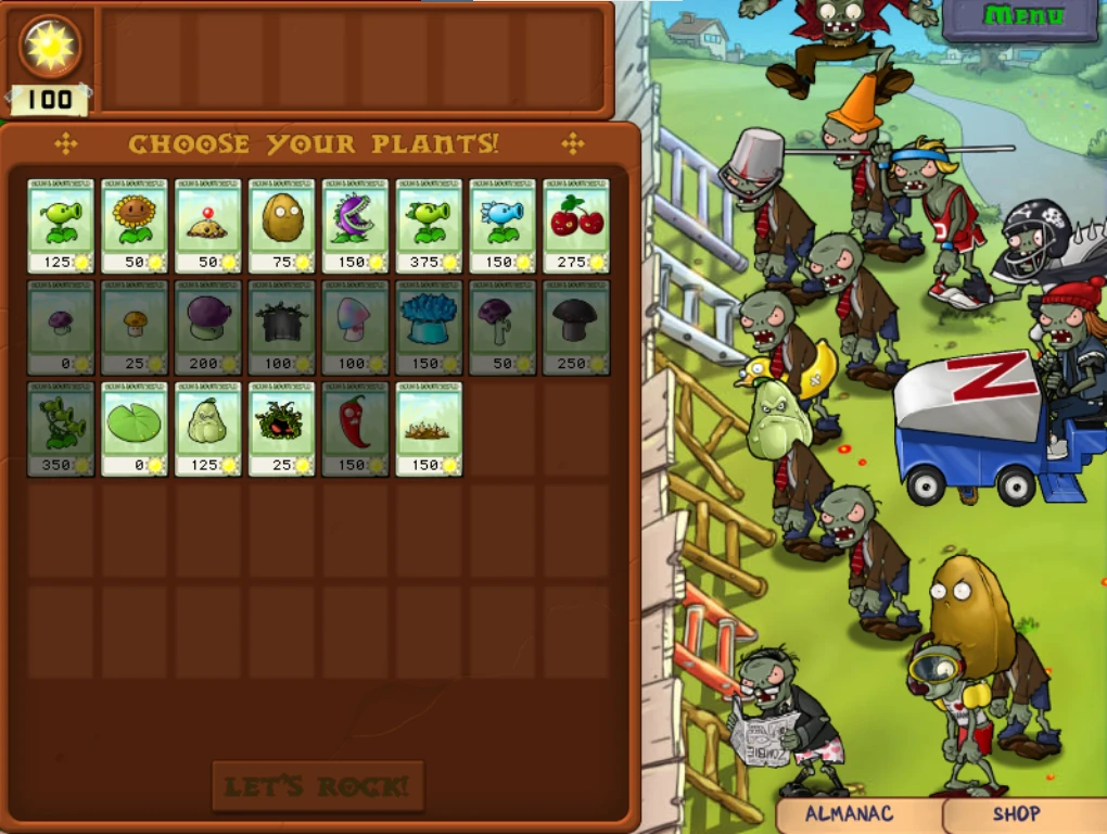 Plants vs. Zombies "ViVo - Сложный мод с новыми видами зомби и растений"