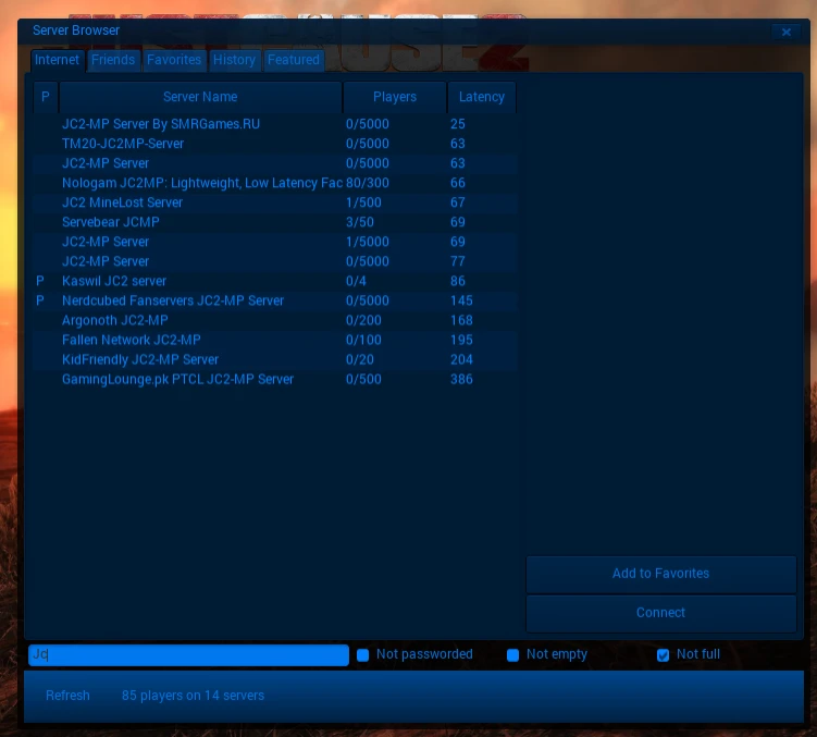 JC2MP "Синий интерфейс."