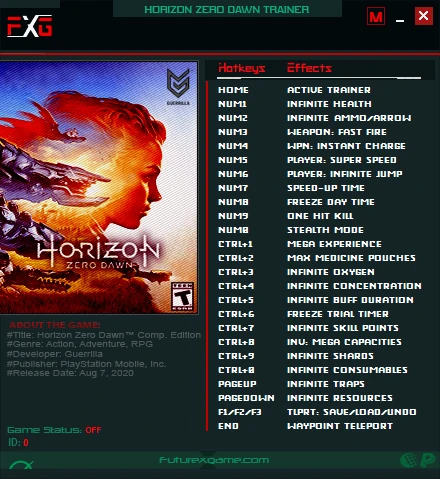 Horizon: Zero Dawn Трейнер/Trainer (+24) [v1.01] {FutureX}