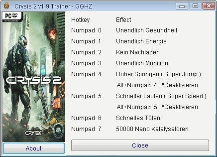 Crysis 2: Трейнер/Trainer (+7) [1.9] {GGHZ}