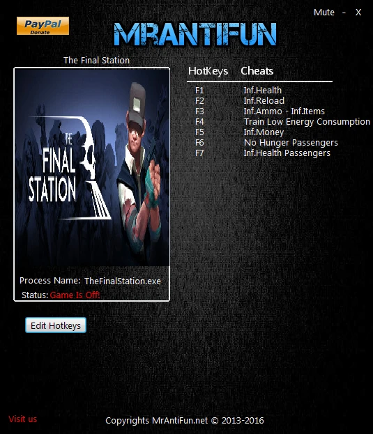 The Final Station: Трейнер/Trainer (+8) [1.5.2] {MrAntiFun}