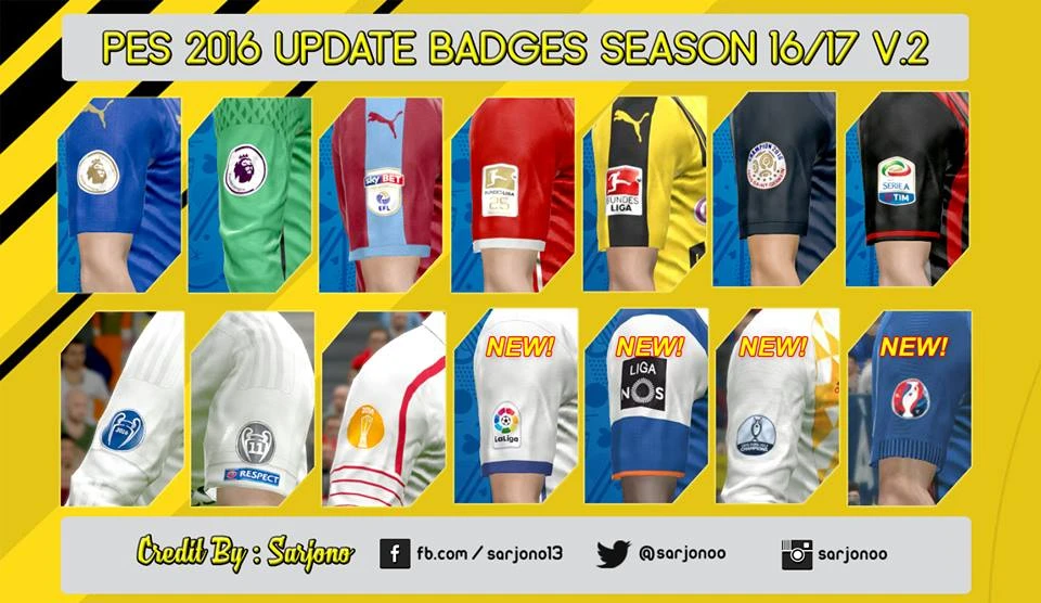 PES 2016 "Update Badges Season 2016-17 V.2 by Sarjono"
