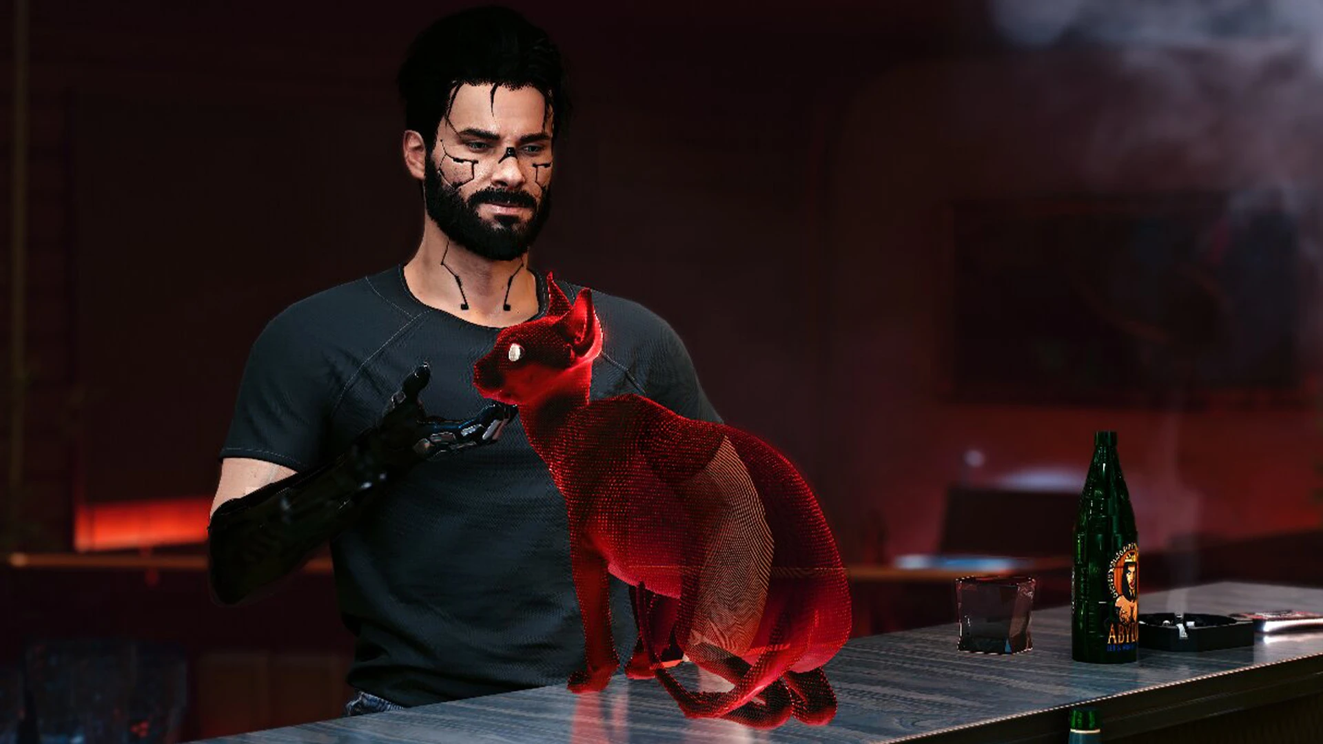 Cyberpunk 2077 "Голографическая кошка"