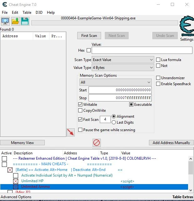 Redeemer: Enhanced Edition: Таблица для Cheat Engine (+2) [v1.0] [ColonelRVH]