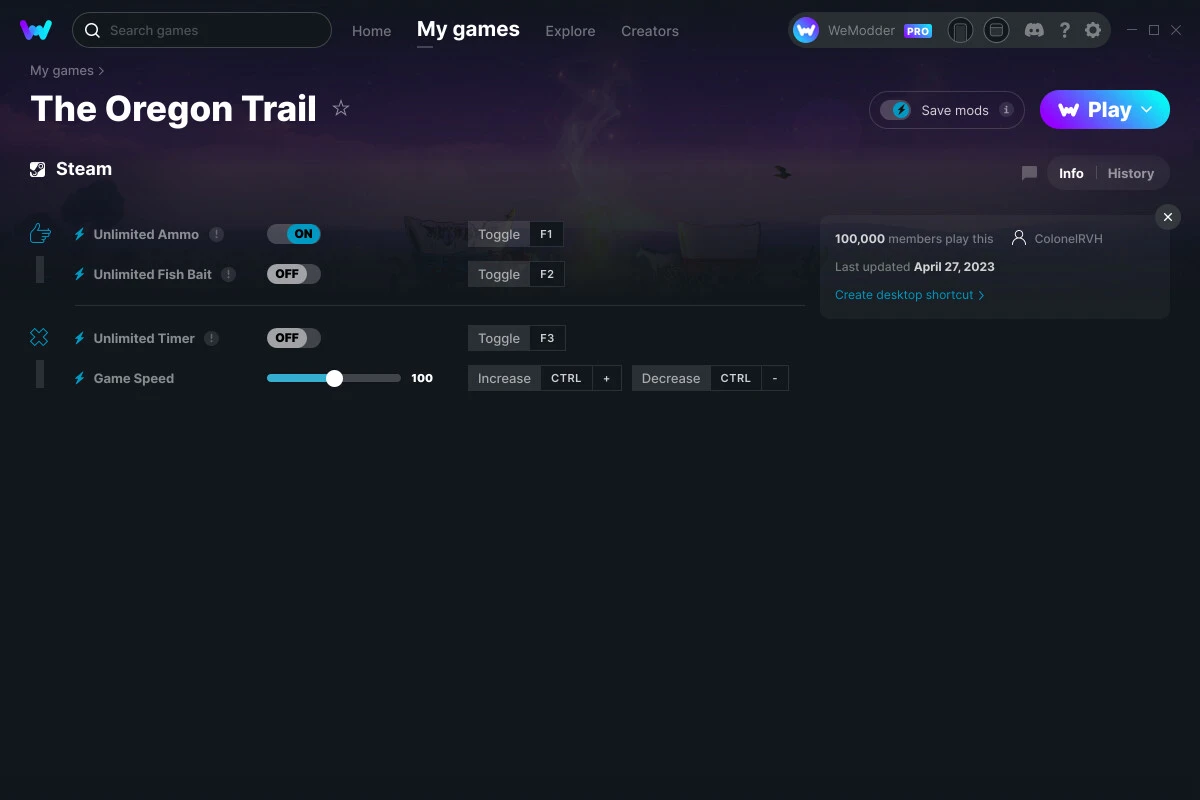 The Oregon Trail "Трейнер +4" [UPD: 27.04.2023] {ColonelRVH / WeMod}